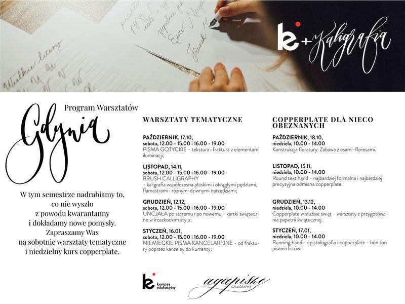 Plan zajęć kaligraficznych